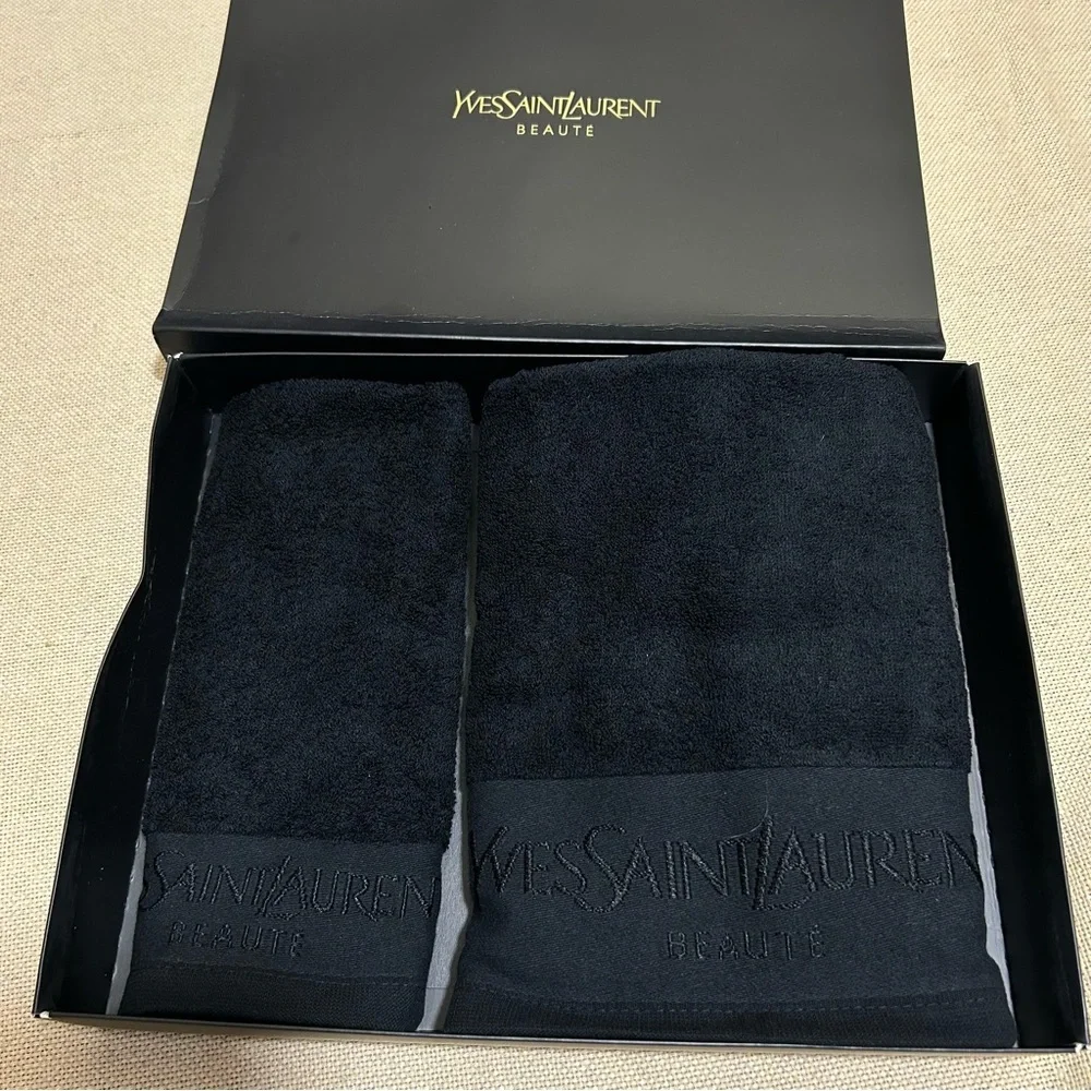 YSL Beaute Black Towel Set New in Box